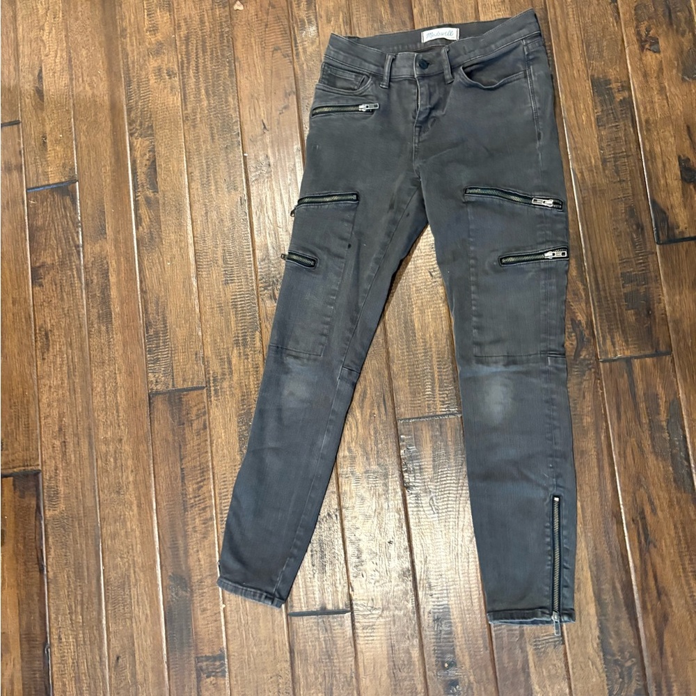 Madewell Charcoal Denim with Button Detail